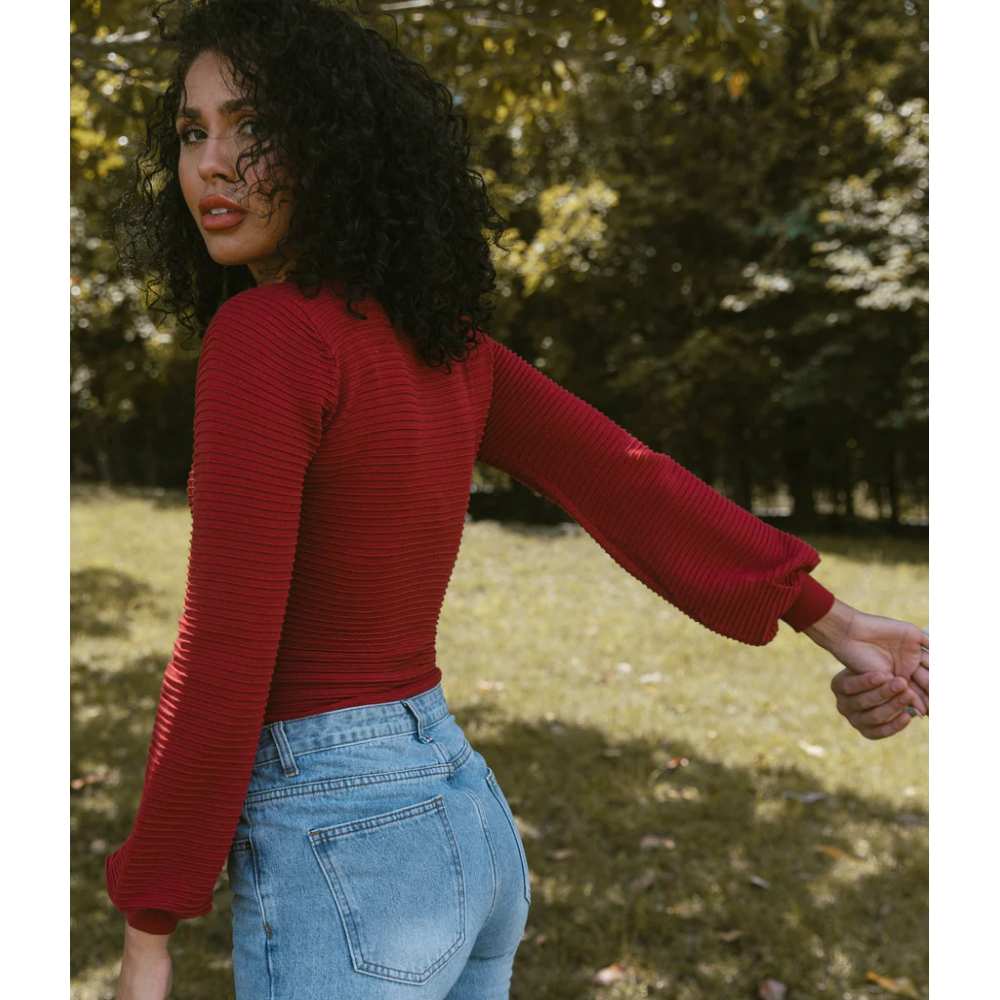 Women's Mock Neck Knit Top - Image 4