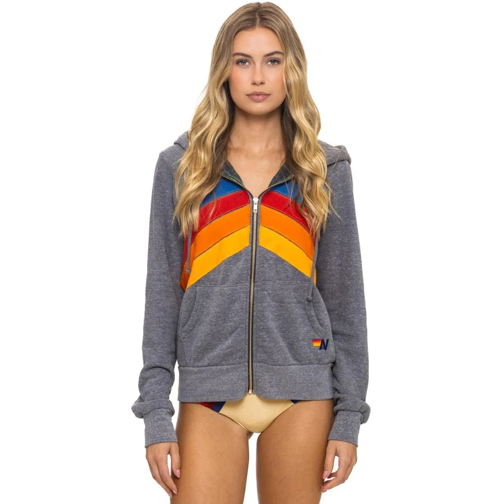 Aviator Nation Mountain Stitch Chevron 4 Zip Hoodie - Image 10