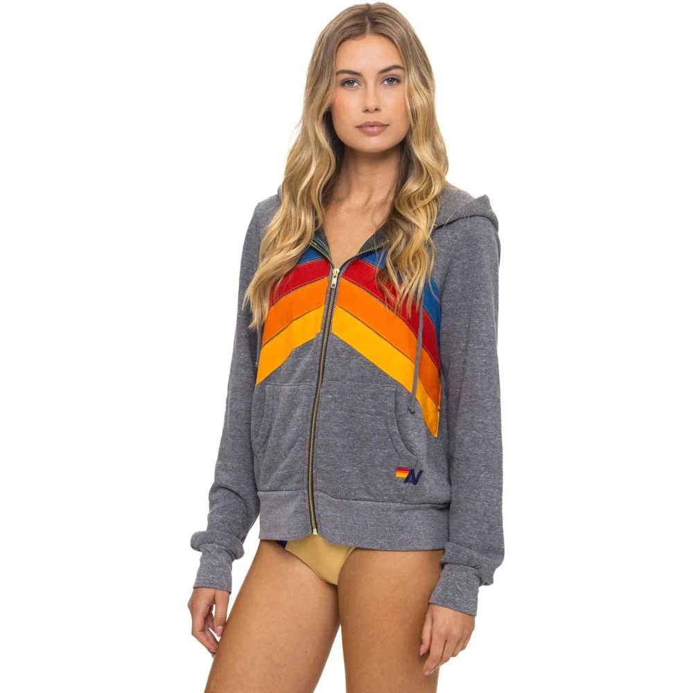 Aviator Nation Mountain Stitch Chevron 4 Zip Hoodie - Image 11