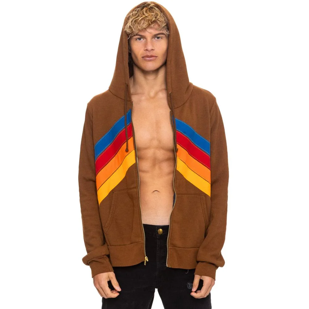 Aviator Nation Mountain Stitch Chevron 4 Zip Hoodie - Image 6