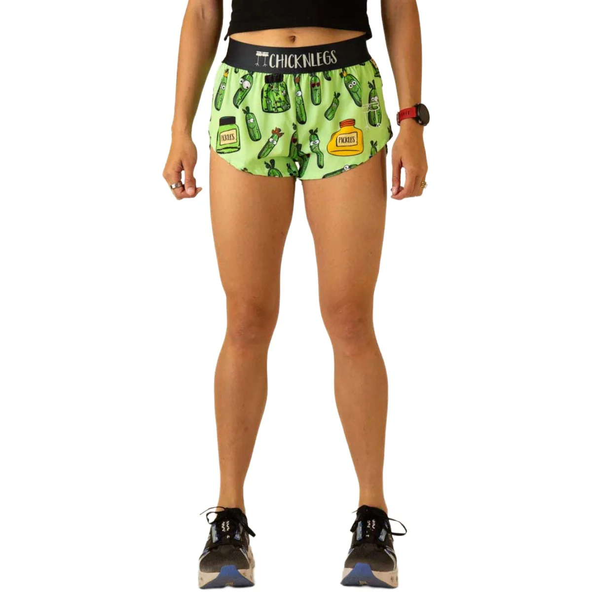 ChicknLegs Women's Pickles Split Shorts 1.5" - Image 2