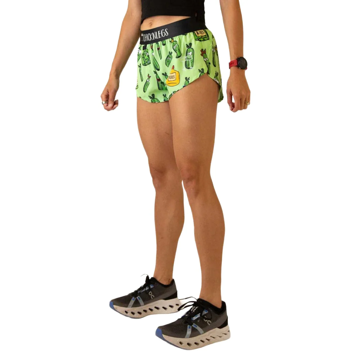 ChicknLegs Women's Pickles Split Shorts 1.5" - Image 4