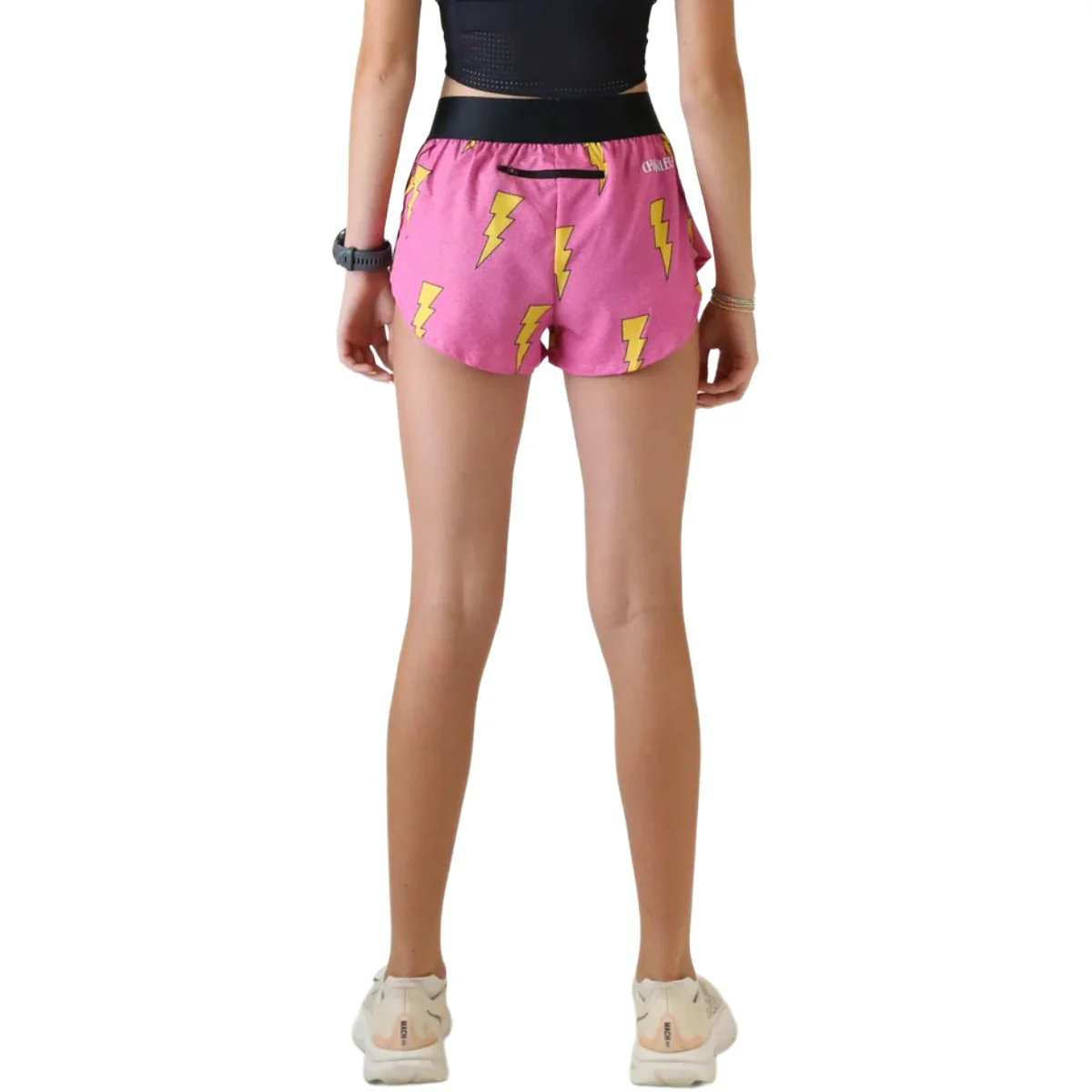 ChicknLegs Women's Pink Bolts Split Shorts 1.5" - Image 3