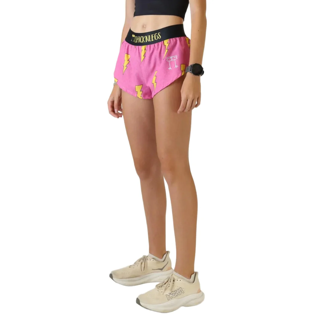 ChicknLegs Women's Pink Bolts Split Shorts 1.5" - Image 4