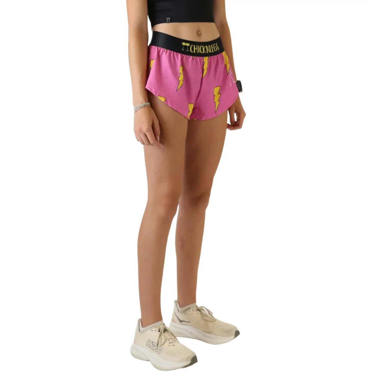 ChicknLegs Women's Pink Bolts Split Shorts 1.5" - Image 5