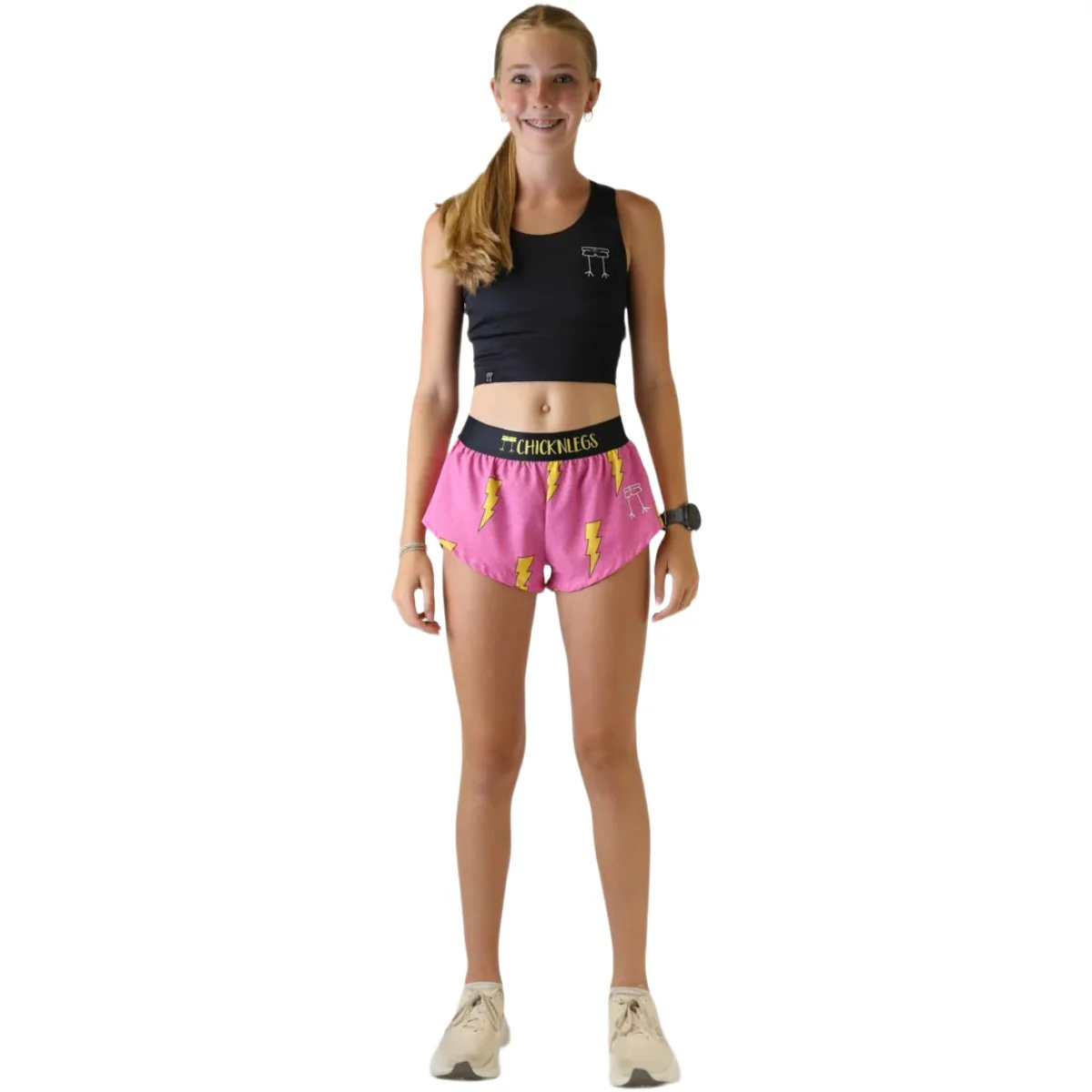 ChicknLegs Women's Pink Bolts Split Shorts 1.5" - Image 6