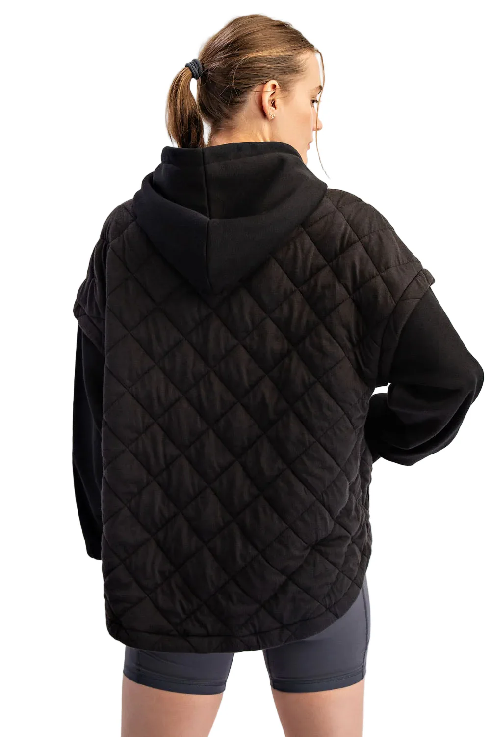 Rae Mode Women's Quilted Terry Mix Hoodie - Image 2