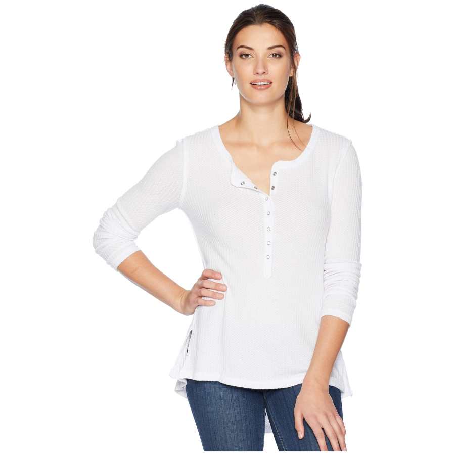 Dylan Women's Rayon Waffle Snap Front Top - Image 5