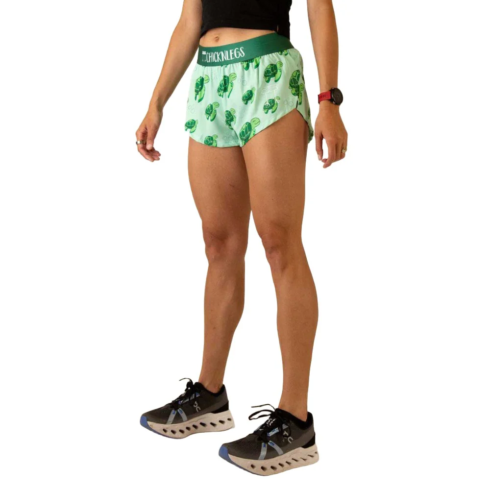 ChicknLegs Women's Sea Turtles Split Shorts 1.5" - Image 5