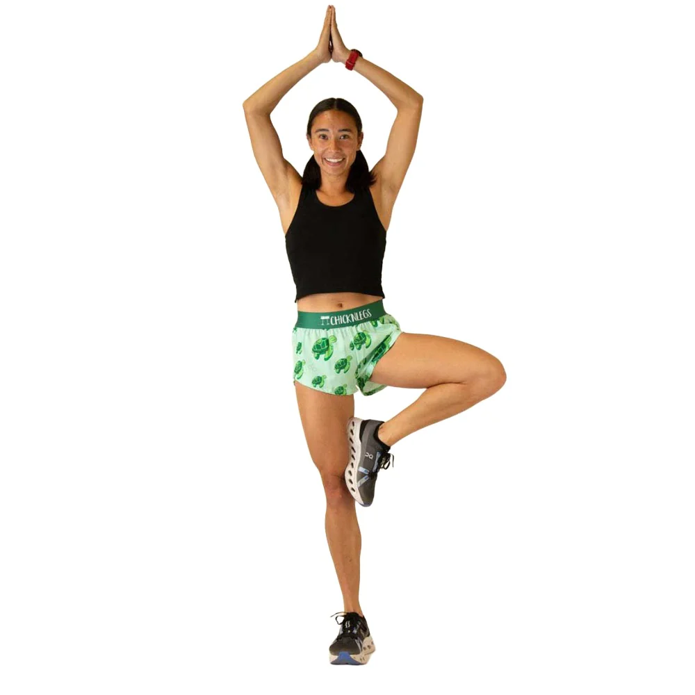 ChicknLegs Women's Sea Turtles Split Shorts 1.5" - Image 6