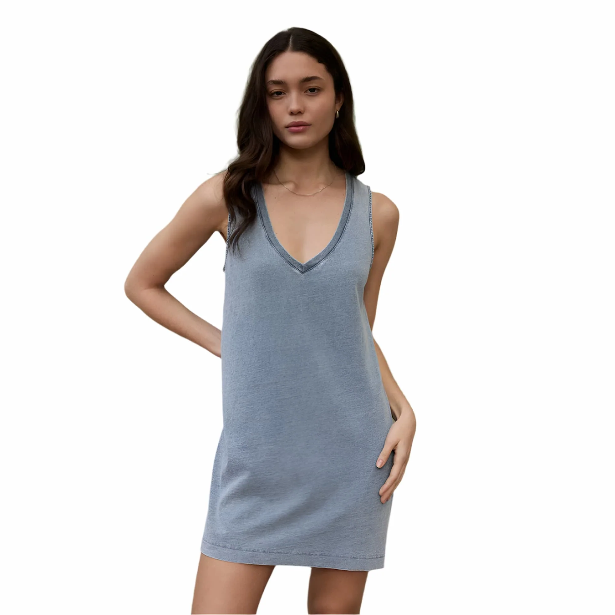 Z Supply Women's Sloane V-Neck Denim Dress - Image 3