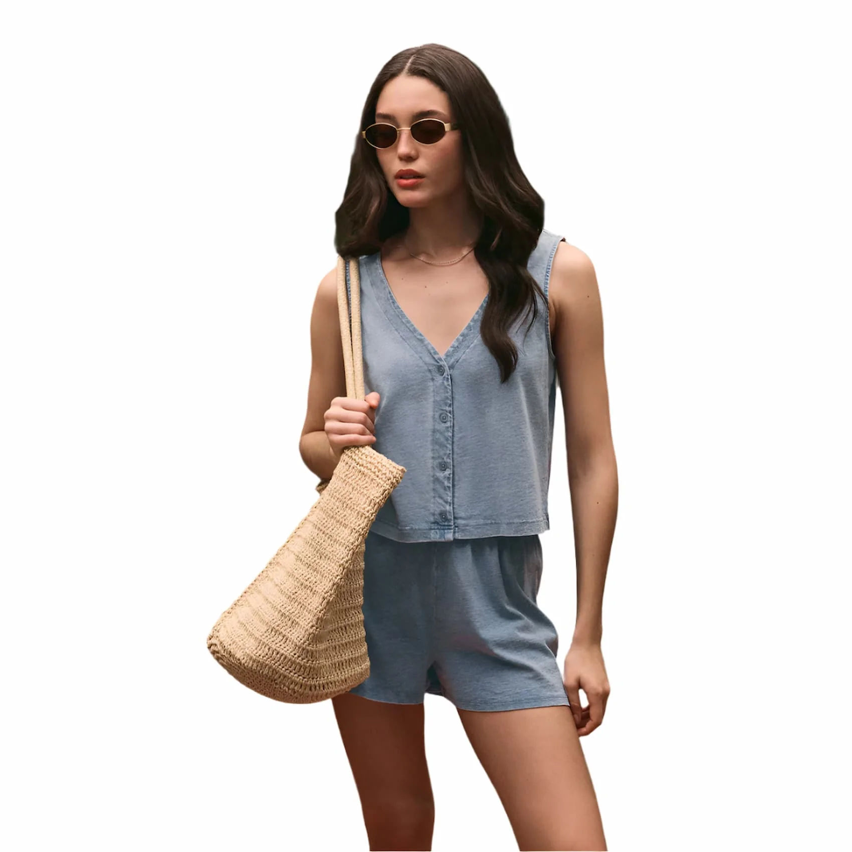 Z Supply Women's Solace Jersey Denim Top - Image 3