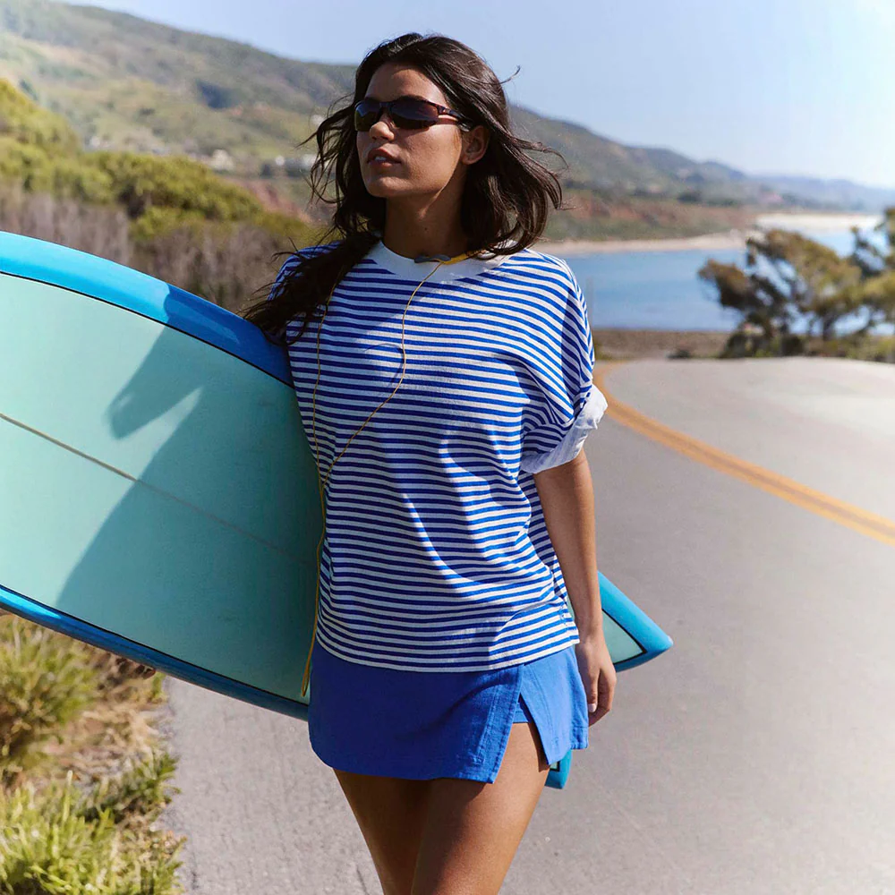 Free People Movement Short Sleeved, Striped Tackle Tee - Image 11