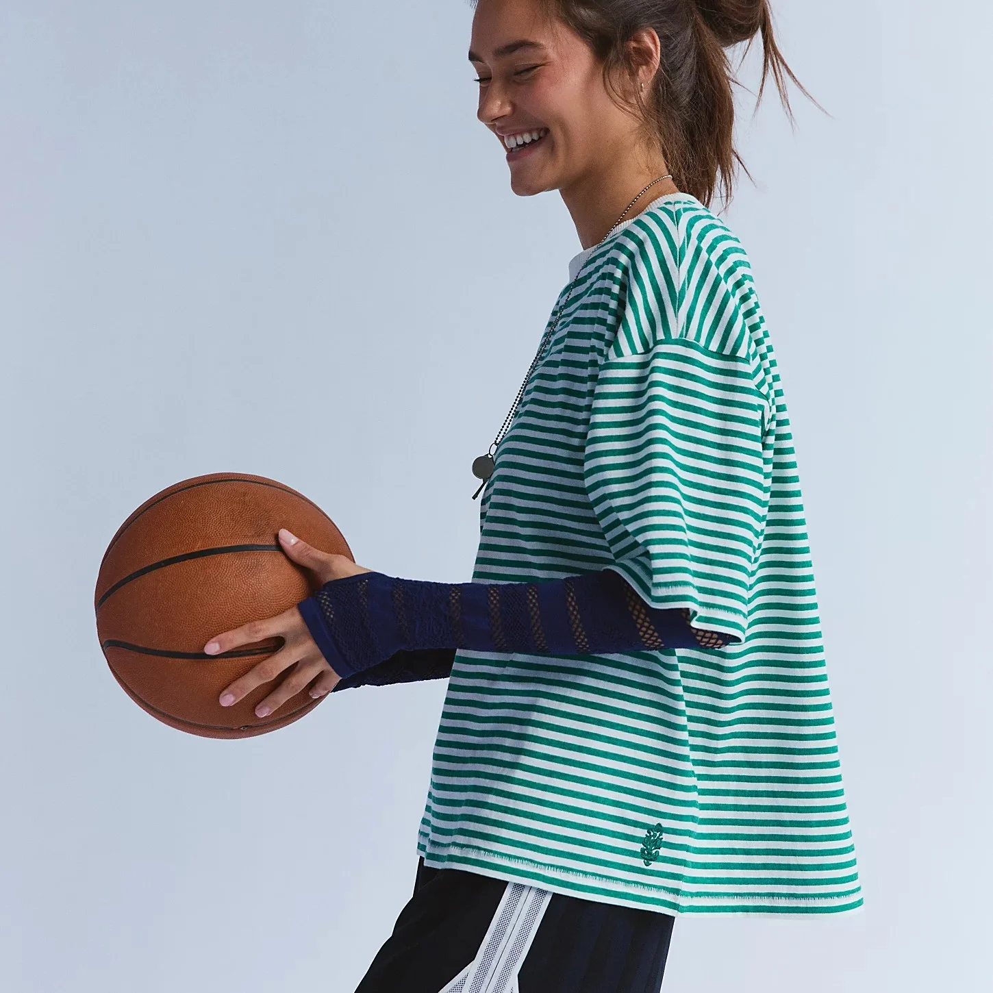 Free People Movement Short Sleeved, Striped Tackle Tee - Image 8