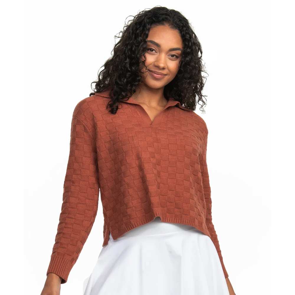 Southern Shirt Women's Textured Knit Polo Sweater - Image 2