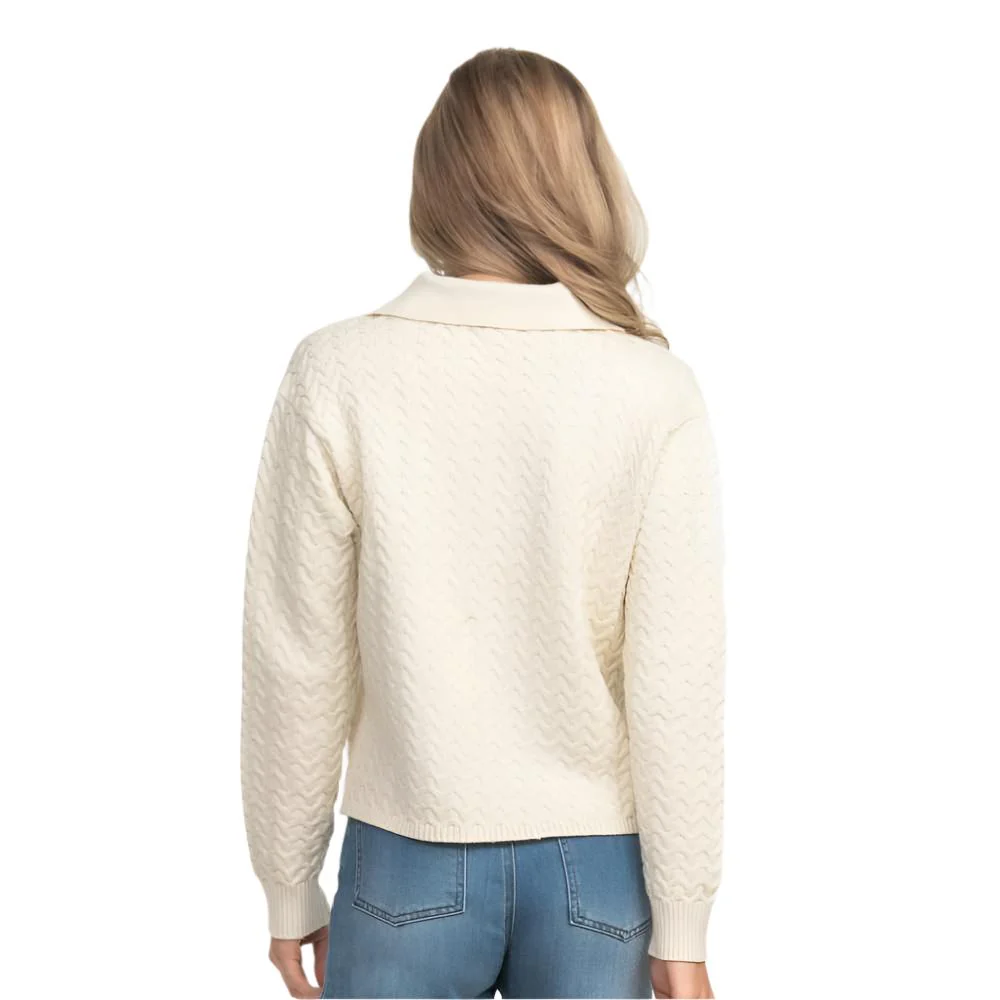 Southern Shirt Women's Textured Knit Polo Sweater - Image 4