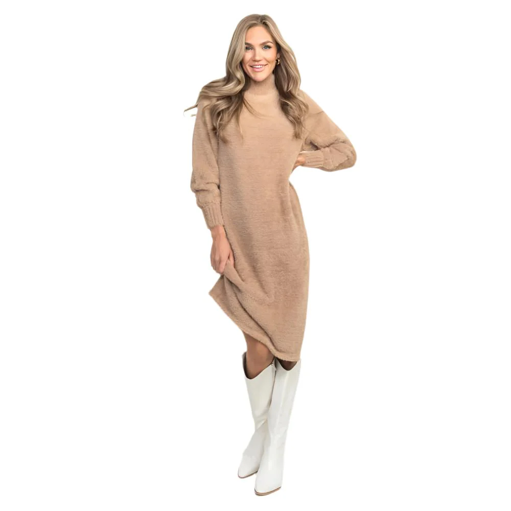 Women's Turtleneck Midi Sweater Dress - Image 3