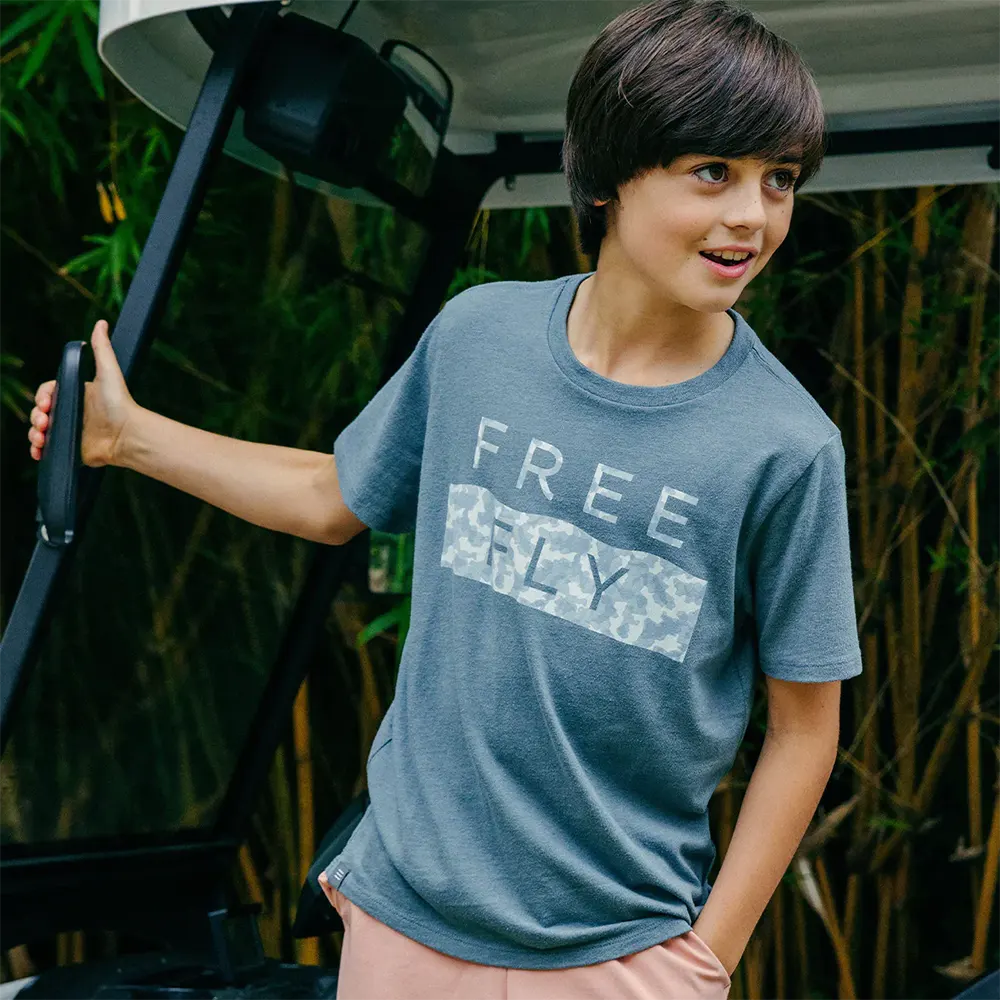 Free Fly Youth Wave Camo Tee - Image 2